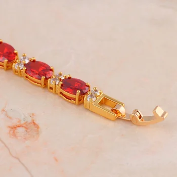 ROLILASON Royal Raudonas Granatas Dizaino Aukso Tonas Draugystės Apyrankės Moterims Šalis Dovanų bižuterijos TB1102