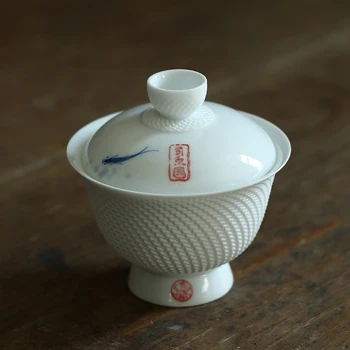 TANGPIN keramikos arbatinukas virdulys gaiwan teacup žuvų kinijos kung fu arbatos rinkiniai