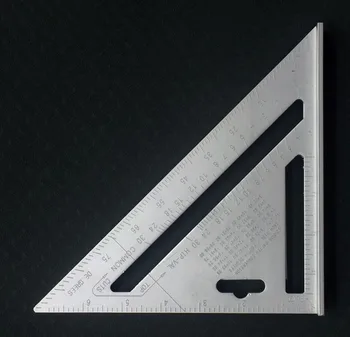 7 colių aliuminio lydinio, trikampės liniuotės plius didelis stalių, apdailos, trikampis, liniuotė kampas valdovas