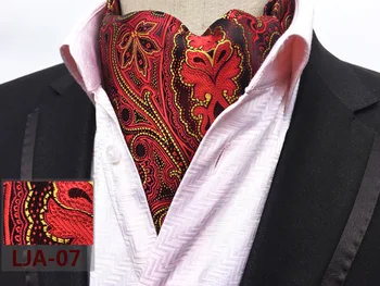 JEMYGINS Naujos Kokybės vyriški Ascot Kaklo kaklaraištis Derliaus Paisley Gėlių Žakardo Šilko Necktie Cravat Kaklaraištis Scrunch Savarankiškai Britų stiliaus