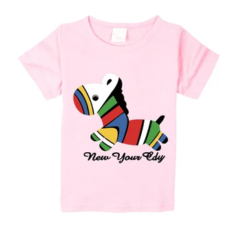 Nauja vaikų vasaros drabužiai, kūdikių berniukų, mergaičių trumpomis rankovėmis viršūnes vaikams animacinių filmų gyvūnų Zebra marškinėliai vaikų marškinėliai