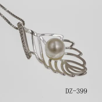925 sterlingas sidabro pakabukas Papuošalai unikalūs papuošalai Populiarus lapų pearl & cirkonis pakabukas Pobūdžio žavesio lapai moterims, pakabukas