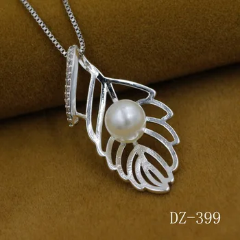 925 sterlingas sidabro pakabukas Papuošalai unikalūs papuošalai Populiarus lapų pearl & cirkonis pakabukas Pobūdžio žavesio lapai moterims, pakabukas