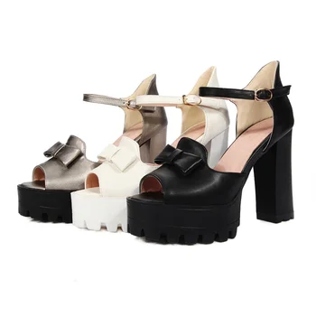 MORAZORA Vasarą karšto pardavimo batus moteris platformos partija batai vestuvių mados saldus moterų sandalai aukštakulnius batus didelis dydis 32-43