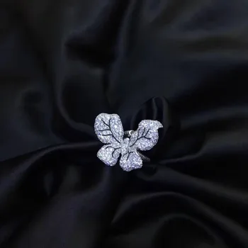 925 sterlingas sidabro su kubinis cirkonis drugelis žiedas mielas reguliuojamo dydžio nutiesti akmens mados moterų papuošalai nemokamas pristatymas