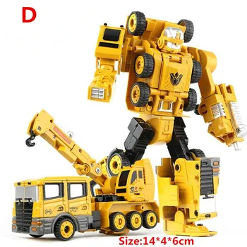 Transformacijos Robotas Lydinio Inžinerijos Automobilio Deformacijos Žaislas 2 in 1 Metalo Lydinio Statybinės Sunkvežimių Surinkimo Robotas Vaikas Žaislai