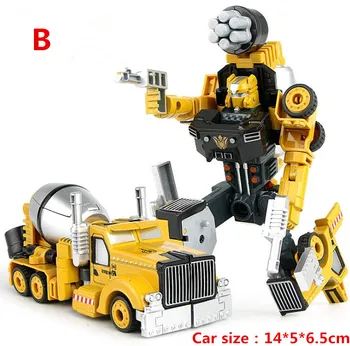 Transformacijos Robotas Lydinio Inžinerijos Automobilio Deformacijos Žaislas 2 in 1 Metalo Lydinio Statybinės Sunkvežimių Surinkimo Robotas Vaikas Žaislai