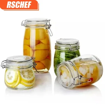 RSCHEF 1pcs stiklo laikymo buteliai, stiklainiai su dangteliu didelės talpos, medus, saldainiai jar virtuvės laikymo taros stiklainiu