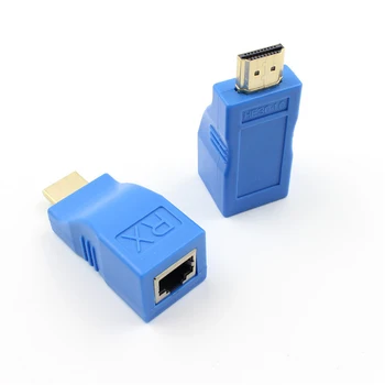 Centechia Blue 1 Pora 30m HDMI Extender Siųstuvas TX/RX HDMI V1.4 HD 1080P Per CAT6 RJ45 Ethernet Kabelis TELEVIZIJA Projektorius