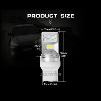 2x Didelės Galios T20 7440 W21W 800LM 6500K LED Lemputės Auto Stovėjimo Atsargines Stabdžių Rūko Žibintai Atbulinės Lempos DRL Automobilio Šviesos Šaltinis