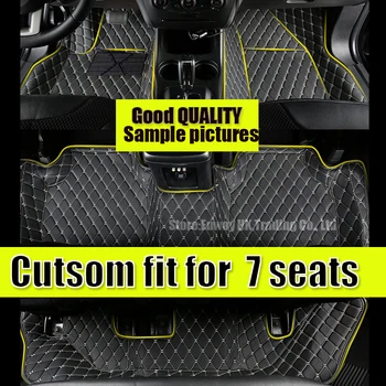 Automobilių kilimėliai Užsakymą tinka Nissan patrol Y62 2017 7 sėdimos vietos vandeniui automobilio stiliaus odinis kilimas įdėklai keturis metų laikus