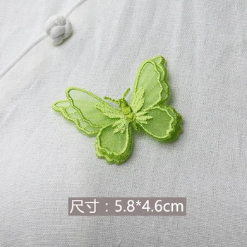10 Gabalas/ daug 3D dvigubai drugelis siuvinėjimo drugelis lipni nėrinių audinio aplikacijos pleistras drabužių priedai