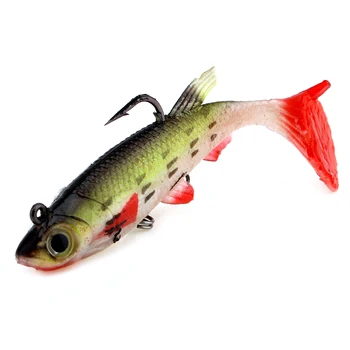 Žvejybos Masalas 8,5 cm 13g Tikroviška 3D Žuvies Akis Minkštas Masalas su Dviem Kabliais, Middle & Viršutinio Vandens Žuvų 1pcs