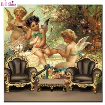 Pritaikytas didelės freskos 3d Europos graikų mitologijoje kūdikio angelas tapetai 5d diamond tapybos, siuvinėjimo aikštėje diamond mozaika