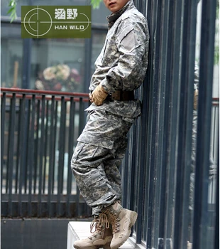 JAV Armijos ACU Karinis Taktinis Striukė + Kelnės Vienodas Vasaros Kamufliažas Karinės BDU Combat uniform MUMS Medžioklės Drabužių Rinkinys