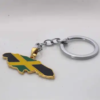 ZKD Jamaika žemėlapis nacionalinė vėliava, raktų žiedas & key chain
