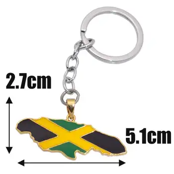 ZKD Jamaika žemėlapis nacionalinė vėliava, raktų žiedas & key chain