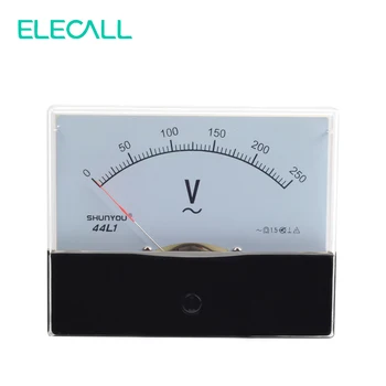ELECALL 44L1 250V Korpusas Plastikas Analoginis Pultas Metrų AC 0-250V Volt Metrų Klasė 1.5 Tikslumas