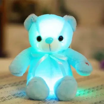 1pc 32cm Klasikinis Šviesos Lokys Pliušiniai Žaislai Žėrintis LED Šviesos Gyvūnų Žaislai Įdaryti Spalvingos Lėlės Kawaii Vaikams, Vaikų Mergaičių Dovana