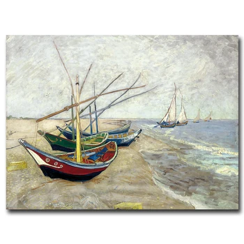 Vincent Van Gogh Meno kūrinius Burlaivis Meno Šilko Plakatas Namų Deco Aliejaus Tapybai 12x16 18x24 24X32 30x40 Cm Neįrėminti Nemokamas Pristatymas