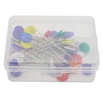 Lusija amatų 1box/daug(50pcs/box) 10*50mm Siuvimo reikmenys kratinys smeigtukai gėlių pin siuvimo pin su būda 089069