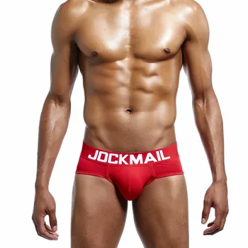 JOCKMAIL Brand Classic Basic Kietas Aukštos Kokybės Medvilnės vyriški Apatiniai Kelnės Bikini Mens Skrynios Sexy Gay Sleepwear kelnaitės