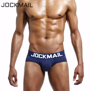 JOCKMAIL Brand Classic Basic Kietas Aukštos Kokybės Medvilnės vyriški Apatiniai Kelnės Bikini Mens Skrynios Sexy Gay Sleepwear kelnaitės