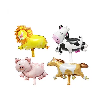 4pcs Mini Liūtas Karvė, Kiaulė, Arklys Gyvūnų Helio Folija, Balionus, Gimtadienio Decoraion Balionai Gyvūnų temą Šalies Tiekėjo, Žaislai