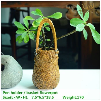ED originalus kokybės dizaino dirbtinės dervos bambuko austi krepšiai Namų puošybai vazonus/storage box/sodo puošmena bonsai
