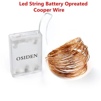 OSIDEN 2M 5M 10M 100 Led Stygos Varinės Vielos 3XAA baterijomis, Kalėdų Vestuves Apdailos LED String Pasakų Žibintai