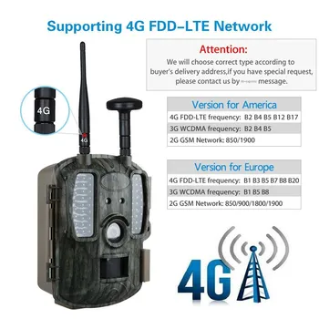 4G Medžioklės kamera, GPS FTP Kamera takas Laišką su 4G Medžioklės Laukinės gamtos kameros palaikymo MMS, GPRS, GSM Foto spąstus 4G Naktinio matymo