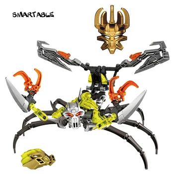 Smartable BIONICLE 4pcs/set Kaukolė Kariai Slicer Žmogžudys Skorpionas duomenys Kūrimo Bloką, žaislai 710 Suderinama Legoing bionicle