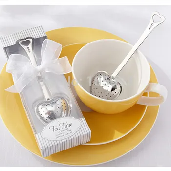 Nerūdijančio plieno širdies formos arbata infuser arbatos kamuolys naujovė arbatėlė reikmenys vestuvių dovanos svečiams vestuvių nori 20pcs/daug