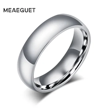 Meaeguet 6mm Paprasti Klasikiniai Vestuviniai Žiedai, Sidabro Spalvos Nerūdijančio Plieno Sužadėtuvių Žiedai Vyrams, Moterims, Papuošalai Vestuvių Juostas