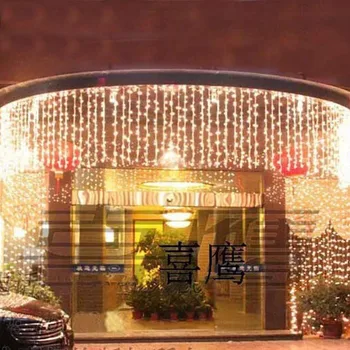 8*0.65 m LED Pasakų Žibintai Girliandas Guirlande Lumineuse Led Eilutė, Kalėdų Žiburiai, Lauko Vestuvių Papuošalai Led Užuolaidų Žibintai