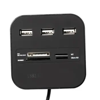 SKATINIMAS! Visi 1 Combo Hub USB 2.0 3 jungtys, Kortelių Skaitytuvas SD MMC MS M2