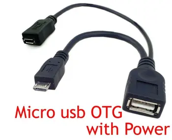 Micro USB OTG Host Kabelis W/ Micro USB maitinimo Sam sung i9100 i9300 i9220 9250 
