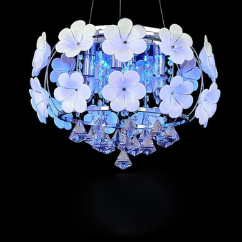 Led e14 Šiaurės Nerūdijančio Plieno Crystal gėlių LED Lempos.LED Šviesos.Lubų Šviestuvai.LED Lubų Šviesos.Lubų Lempa Fojė Miegamasis