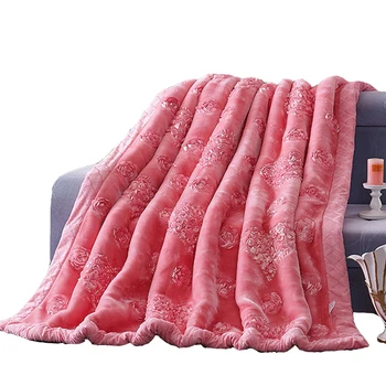 Raschel Antklodė Suaugusiųjų Minkštutis Stambusis Storio Audinių Cobertor Queen Size Vestuvių Antklodė Žiemos Šiltu Dirbtiniais Kailiais Antklodę Ant Lovos