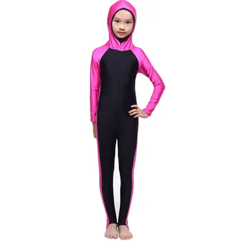 Maudymosi kostiumėliai Mergaitėms 2017 Lslam Hijab Vaikų Plaukimo Kostiumas Paplūdimio Musulmonų Plaukti Dėvėti Islamo maudymosi kostiumėlį Zwemkleding Vrouwen Islamas