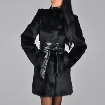 S-4XL žiemos plius dydis imitacija fox fur coat prabanga moteris ilgai dirbtiniais kailiais striukė kailis wj1563 su diržo mados prekės ženklo geros kokybės
