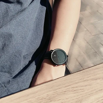 Enmex kūrybos stilius cool vyrų laikrodis kietas juoda žavesio su kalendoriniais atsitiktinis odos mados Stilingas laikrodis kvarcinis žiūrėti