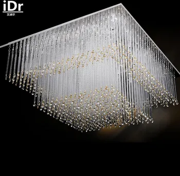 šiuolaikinės Paprasta stačiakampio formos kristalų LED lubų šviestuvas miegamojo kambarį lempos atmosferos restoranas Lubų Šviesos L800XW600MM