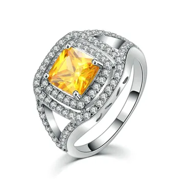 DODO Geltona Blizga didelis akmuo Kristalas visą Crystal žiedą, moterims vintage papuošalai balto aukso spalva vintage anel feminino 585 DR206