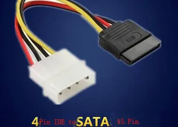 Aukštos Kokybės 100vnt/lot 4-Pin Molex IDE 15 Pin Serial ATA SATA HDD Maitinimo Adapteris Kabelis Nemokamas Pristatymas