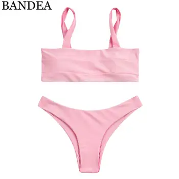 BANDEA Nauja seksuali bikini komplektas rožinė raudona vientisų maudymosi kostiumėlis moterims maudymosi kostiumėliai, brazilijos biquinis sporto dėvėti bikini moterims 2018 maudymosi kostiumas