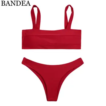 BANDEA Nauja seksuali bikini komplektas rožinė raudona vientisų maudymosi kostiumėlis moterims maudymosi kostiumėliai, brazilijos biquinis sporto dėvėti bikini moterims 2018 maudymosi kostiumas