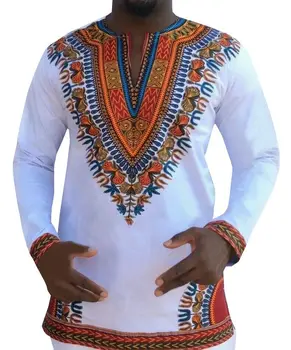 Karšto Naujas Dashiki Tradicinių Afrikos Nacionalinio Stiliaus vyriški ilgomis Rankovėmis Etninės Spausdinimas Marškinėliai 2017 Roupas Africanas Para Homens