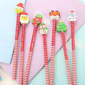 Naujas Kalėdų pieštukai su gumos gamintojai, tiesiogiai studentų studijų kanceliarinės prekės Kanceliarinės prekės, biuro reikmenys studentams