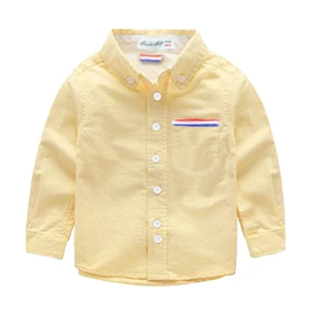 2018 m. pavasarį, vaikų drabužiai berniukas marškinėliai priežastinis ilgomis rankovėmis medvilnės kūdikių berniukų marškiniai berniukams, dideli vaikai turn-žemyn marškinėliai, topai
